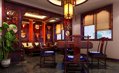 临洮古典中式风格茶楼包间设计装修效果图